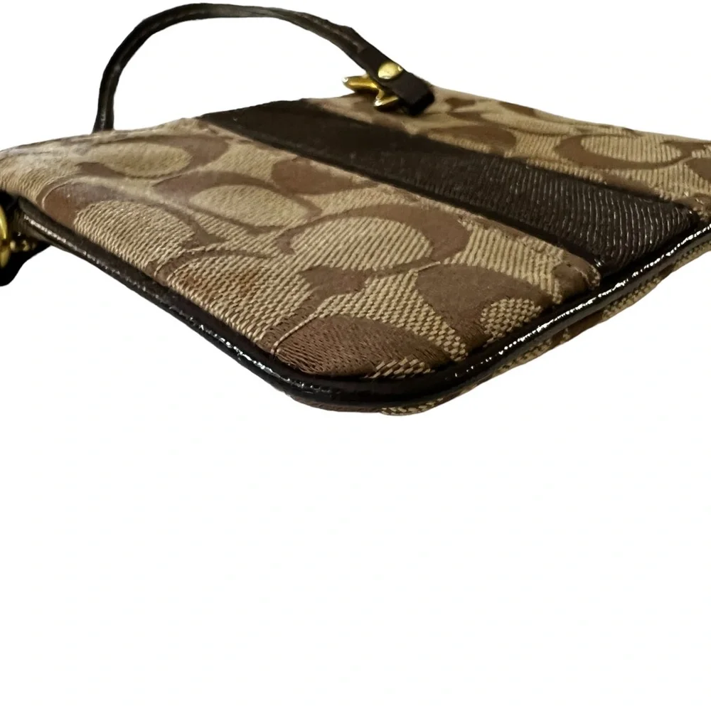 Coach Wristlet Dark Brown Logo